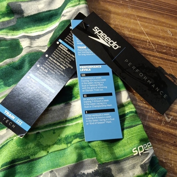 Speedo Performance swimwear green kids 6 nwt - Picture 3 of 3